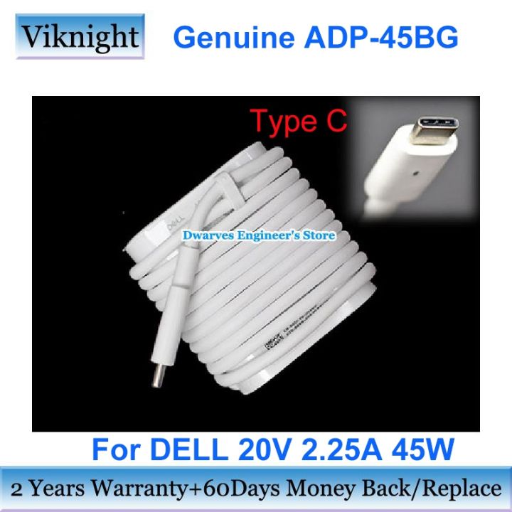 da45nm180แท้20v-2-25a-อะแดปเตอร์-ac-45w-15v-3a-9v-3a-สำหรับ-dell-เพาเวอร์ซัพพลายสีขาว0gdcyg-charger-laptop-adp-45bg-ประเภท-c-รับประกันสองปี