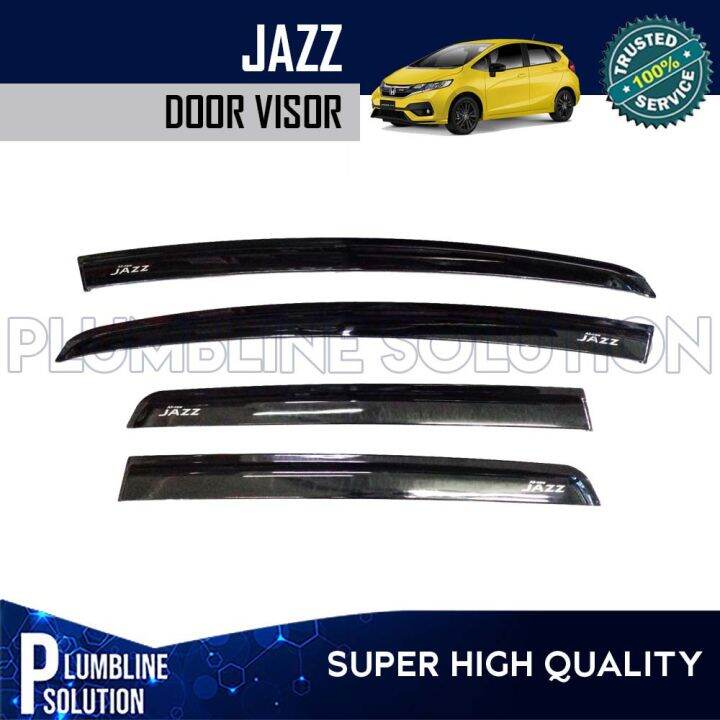 ♀3 Option Honda Jazz 2003 Onwards OEM Injection Type Window Deflectors Rain Visor Window