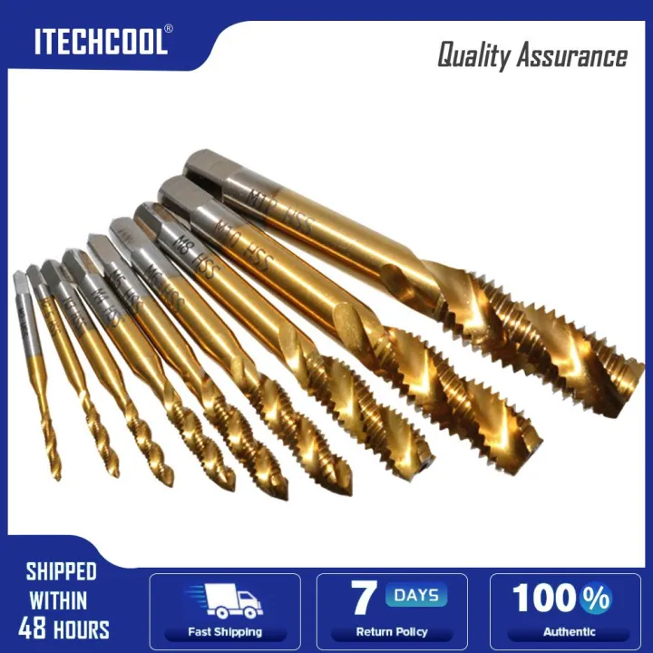 9x Spiral Pointed Taps Tapping Thread Forming Drill Bits Metric Spiral