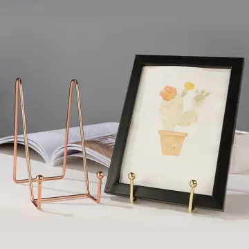 Iron Display Stand Gold Iron Easel Plate Display Photo Holder Stand,  Displays Picture Frames, Cookbooks, Decorative