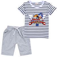 Sonic The Hedgehog เสื้อยืดชุดชายหญิงแขนสั้น Tee เสื้อกางเกงขาสั้น8828ฤดูร้อน Tee เสื้อน่ารักสั้นกางเกงพิมพ์ Hip-Hop สไตล์ใหม่