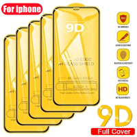 1-5ชิ้น9D กระจกนิรภัยสำหรับ 11 12 13 Pro Max 6วินาที8 7บวกป้องกันหน้าจอสำหรับ 13 14 XS MAX X XR เต็มปกแก้ว