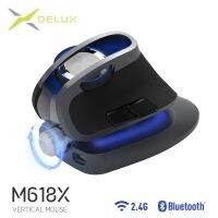 hot【cw】 Delux M618X Adjustable angle Bluetooth 3.0 4.0 2.4GHz Ergonomic Rechargeable Mice 4 Windows Devices