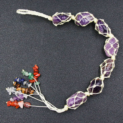 7 Chakra Tassel Pendant Car Hanging Reiki Natural Healing Crystal Stones Keychain Meditation Jewelry Gift for Men Women FengShui