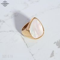 【YF】 LESIEM aliexpress Gold Plated size 6 7 8 Knuckle Rings for women White pearl shell ring Jewelry on the neck jewelry display