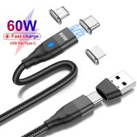 UKGO 3 IN 1 PD 60W USB to Type C Magnetic Cable Super Fast Charging QC 4.0 3.0 USB-C to Micro USB Cable Cord For iphone Samsung