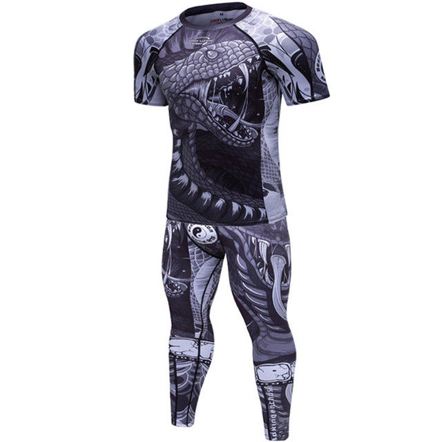 MMA Rashguard For Children Jiu Jitsu T-shirt +Pants Compression Boxing Sportwear Kids MMA Muay Thai Kickboxing Sets MMA Clothing