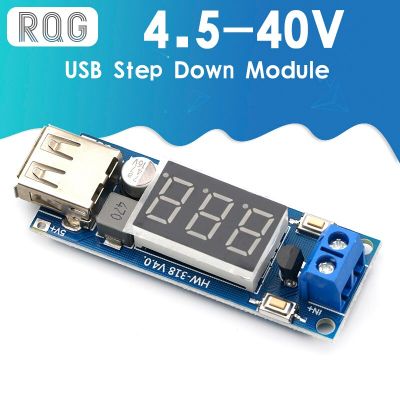 【Limited edition】 DC 4.5-40V ถึง5V 2A USB Charger LED Step-Down Buck Converter พร้อมโมดูลโวลต์มิเตอร์การใช้พลังงานต่ำป้องกันอัตโนมัติ