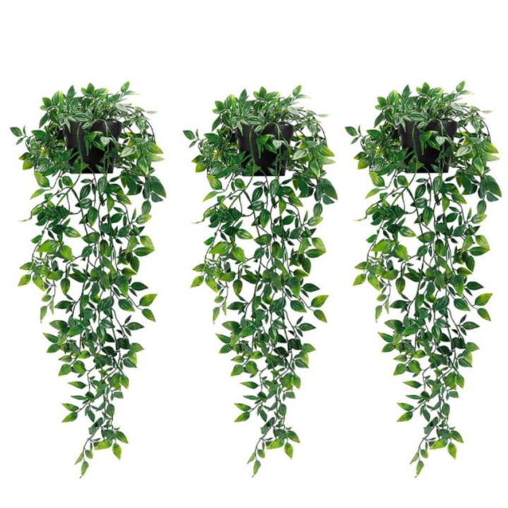 【In Stock】3pcs Artificial Hanging Plants,3Pack Fake Hanging Plants With