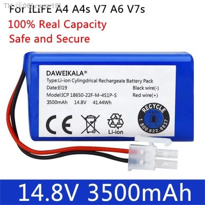 2023 NEW 14.8V 3500mAh 14.4V 3.5Ah Lithium Battery For ILIFE A4 A4s V7 A6 V7s Plus Robot Vacuum Cleaner ILife 4S1P real Capacity [ Hot sell ] vwne19