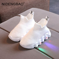 Summer Kids Sneakers Girls LED Lights Children Baby Boys Mesh Breathable Socks Sports Running Shoes Lightweight Sapato Infantil