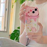 เคส iPhone ลายหมูน้อยน่ารักวินโดวส์ปะติดวินโดวส์เหมาะสำหรับ14 Pro Max 13 Pro Max 12 Pro Max 11 Pro Max7 × 8ทำจากยางนิ่ม