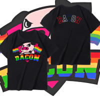 เสื้อยืดคอกลมแขนสั้นพิมพ์ลาย BACON TIME Summer