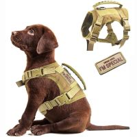 Tactical Cat Dog Harness Outdoor Service Training Adjustable Pet Vest Comfortable Military Patrol with Handle for Small Dog Cat Collars