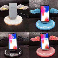 Universal Angel Wings Wireless Charger,สถานีชาร์จไร้สายพร้อมปีกสำหรับ Samsung Xiaomi สีดำสีชมพูสีขาว