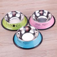 Lovely Pet 3 Colors Stainless Steel Dog Bowl Food Water Drink Dishes Feeder For Cat Puppy Dog 261535