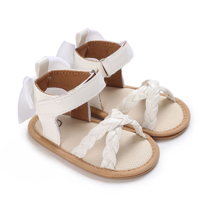 รองเท้าเด็กผู้หญิงรองเท้าแฟชั่นระบายอากาศได้รองเท้าแตะนุ่มรองเท้าหัดเดิน-binyag-ทารกแรกเกิด0-18month