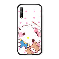 UCUC เคสโทรศัพท์เคสสำหรับ Huawei Y8Pเคสโทรศัพท์การ์ตูนเคสมือถือ เคสโทรศัพท์ เคสกรณีหญิงKTแมวGlossyกระจกเทมเปอร์ฝาหลังปลอกHuaweiy8p 2020