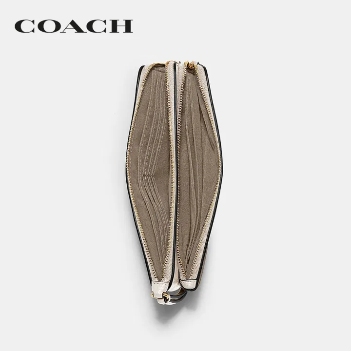 coach-กระเป๋าสตางค์ผู้หญิงรุ่น-double-zip-wallet-in-signature-canvas-สีครีม-c5576-imdj8