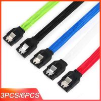 Lecolli 3PCS/6PCS SATA 3.0 III SATA3 7pin Data Cable 6Gb/S SSD Cables HDD Hard Disk Drive Cord Line With Nylon Premium Sleeved