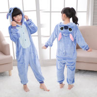 Tiger Kigurumi For Kids Children Unicorn Panda Pajamas Winter Flannel Warm Sleepwear Boys Girls Animal Onesies Jumpsuits