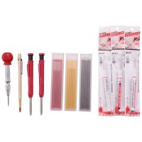 2Pcs Carpenter Pencil 18 Marker Refills, Carbide Scriber Tool, Center Punch Tool and 3 Waterproof Deep Hole Marker Pens