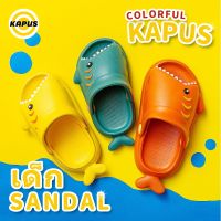 【Kapus】 รองเท้าแตะลําลอง พื้นนิ่ม กันลื่น ลายฉลาม เหมาะกับเดินชายหาด แฟชั่นฤดูร้อน สําหรับเด็กผู้ชาย และเด็กผู้หญิง