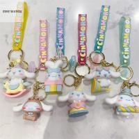 เครื่องประดับห้อยคอน่ารักดีแบบอุปกรณ์เสริมรถยนต์การ์ตูน Cinnamoroll พวงกุญแจสไตล์เกาหลีจี้กระเป๋าพวงกุญแจเด็กผู้หญิง