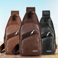 Mens Crossbody USB Chest Designer Messenger bag Leather Shoulder Diagonal new Back Pack