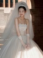 Bridal wedding dress main yarn 2023 new heavy industry high-quality princess female go-out