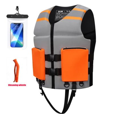 New Adult Neoprene Life Jacket Professional Kayak Fishing Multi Pocket Buoyancy Vest Surf Swimming Safety Reflective Life Jacket  Life Jackets