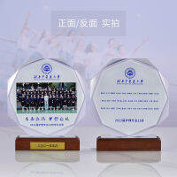 【NEW】【Penghantaran Privasi Tinggi】 Creative K9 Crystal Trophy Photo Color Printing Group Photo Excellent Team Staff Glorious Retirement Resignation Souvenir Ornaments