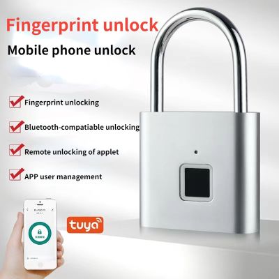 【YF】 Fingerprint Padlock Waterproof Keyless Tuya Smart Door Lock USB Rechargeable Fingerprint/APP Unlock Zinc Alloy Metal