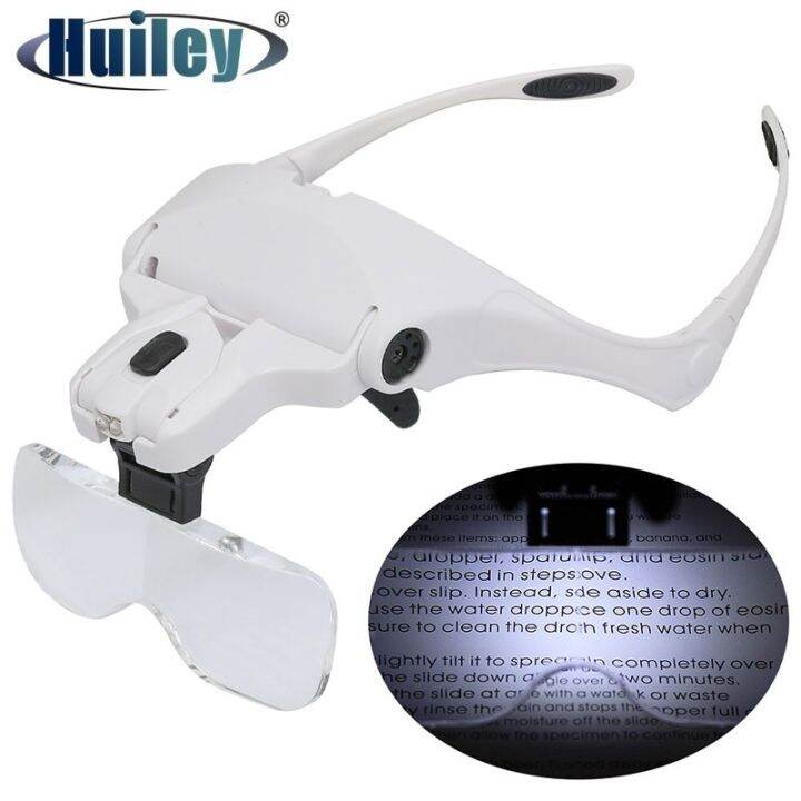 LED Illuminated Glasses Magnifiying Glass Eyeglasses Bracket Headband