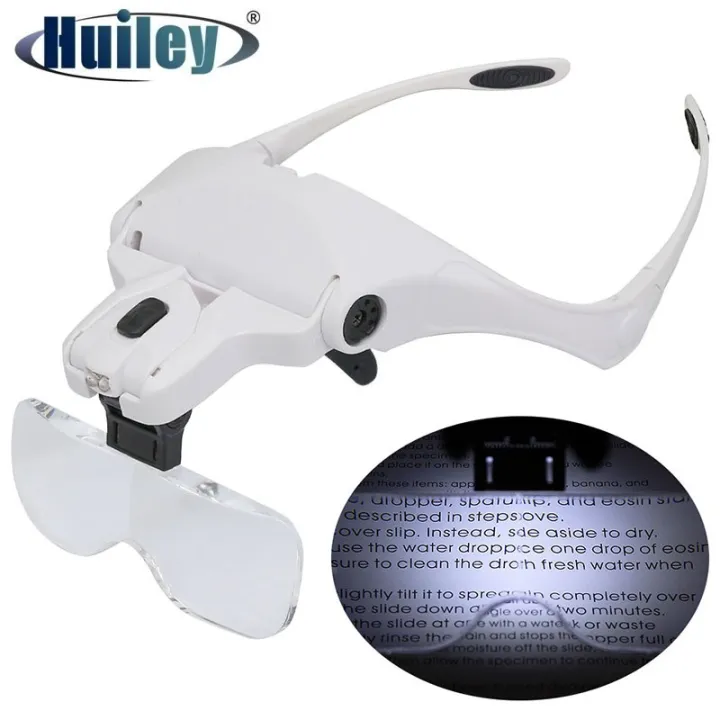 LED Illuminated Glasses Magnifiying Glass Eyeglasses Bracket Headband