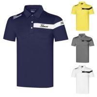 Titleist เสื้อผ้าเสื้อผ้าสำหรับกีฬากอล์ฟตีกอล์ฟชายเสื้อโปโลแขนสั้น,เสื้อกีฬากลางแจ้งแห้งเร็วระบายอากาศ