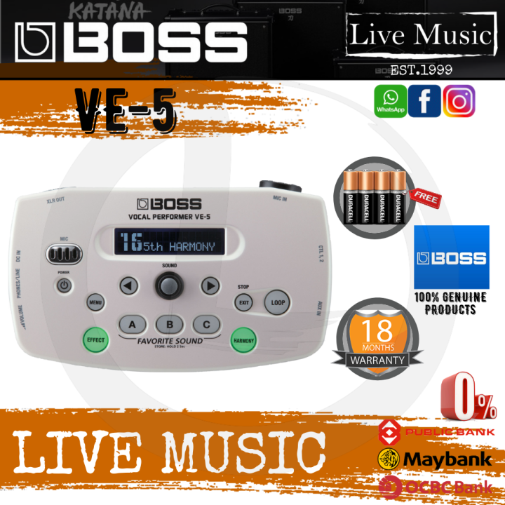 Boss VE-5 Vocal Effects Processor, White (VE5) | Lazada