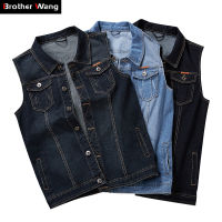 3 Color 2020 New Mens Denim Vest Classic Style Casual Slim Fit Denim Jacket Male Blue Black nd Clothes Plus Size 5XL 6XL 7XL