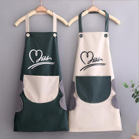 Household Waterproof Hand-wiping Apron Kitchen Oil-proof Apron Cooking Hanging Neck Bibs Home Aprons Kitchen Accessory