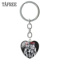 【CW】☌☞☂  TAFREE  The Walking Dead Keychain picture Glass Keyring Holder Pendant Friend QF182