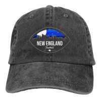 Unisex Adult Baseball Cap New England Football Skyline Retro Washed Dyed Cotton Adjustable Denim Cap Sun Hat