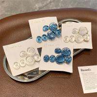 2Pcs/Set Retro Ocean Bubble Hair Clip Simple Transparent Blue Jelly Alligator Side Hairpin For Women Girls Barrettes Headdress