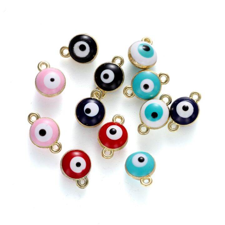 St.kunkka 20-50pcs Alloy Drip Oil Evil Eye Pendant Necklace Bracelet ...