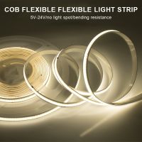 5M Cob Led Strip Light High Density Flexible Tape Warm Nature Cool White Dimmabl Home Decoration Lighting For Cabinets 12-24V