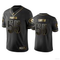 Top-quality Plus Green Bay Packers NFL Football Jersey Smith T Shirt Jersey Balck Vintage Gold Loose Casual Tee