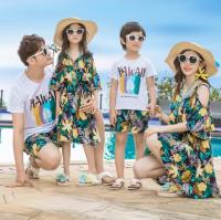 Hawaii Mother Daughter Dresses Family Matching Outfits Mommy and Me Clothes Father Son Clothing Sets Family Look Dress Summer