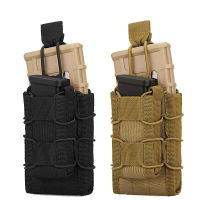 ยุทธวิธีเปิดด้านบน Molle คู่นิตยสารกระเป๋า2ชั้นผู้ถือ.233 5.569มม. เข็มขัด Fast Attach Carrier Mag