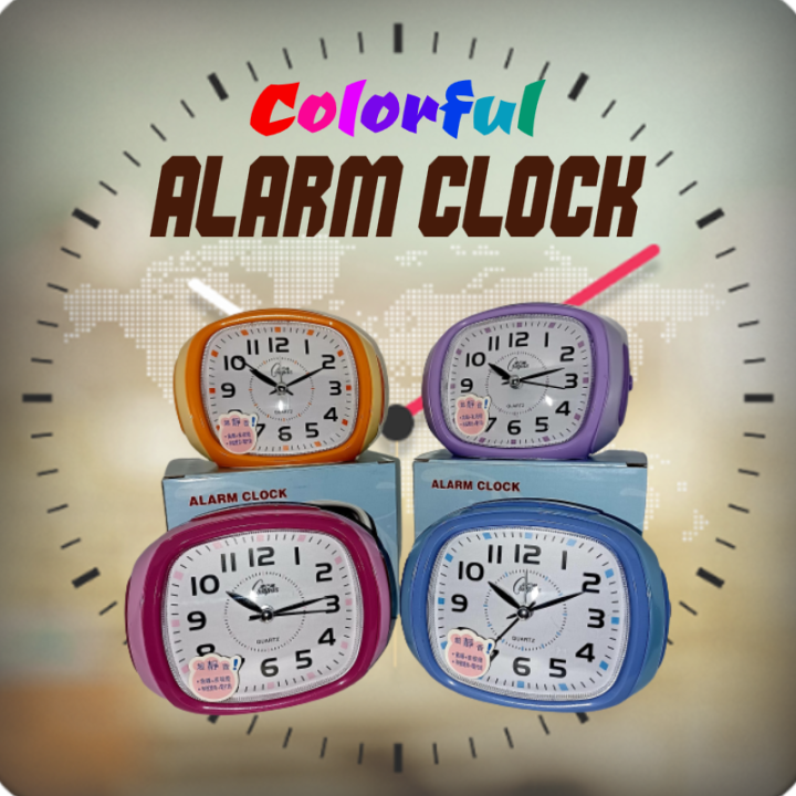 Alarm Clocks Dual Sound Night Light Quartz Snooze Silent Movement Table