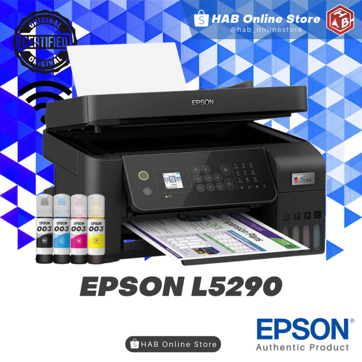 Brand New Epson or L5290 Ecotank 4 in 1 Print | Scan | Copy | Fax with ADF Orig Inks | Lazada PH