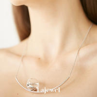 LAJEWEL Silver Rolling droplet necklace  สร้อยคอ มินิมอล จิวเวลรี่ ดีไซน์